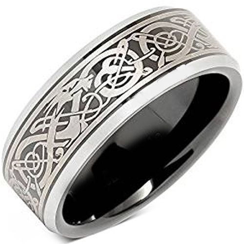 (Wholesale)Tungsten Carbide Beveled Edges Dragon Ring - TG4657AA